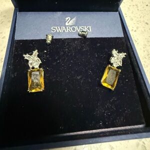 Swarovski Gold and Silver Butterfly Earrings